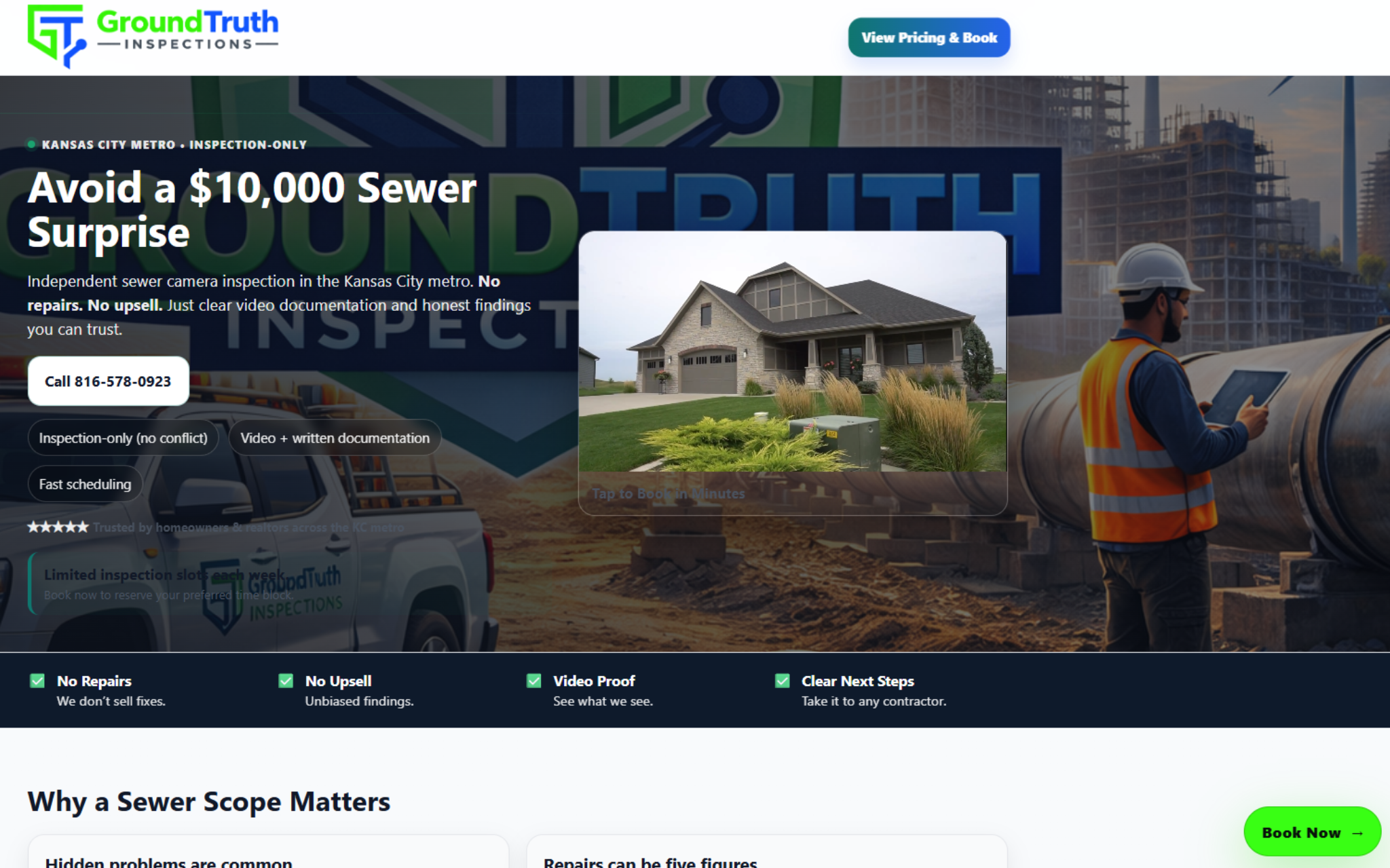 GroundTruth avoid a sewer surprise landing page